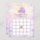Paarse dragon Baby shower Bingo Game (Voorkant / Achterkant)