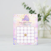 Paarse dragon Baby shower Bingo Game (Staand voorkant)