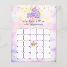 Paarse dragon Baby shower Bingo Game