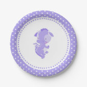Paarse dragon Birthday Baby shower Bord (Voorkant)