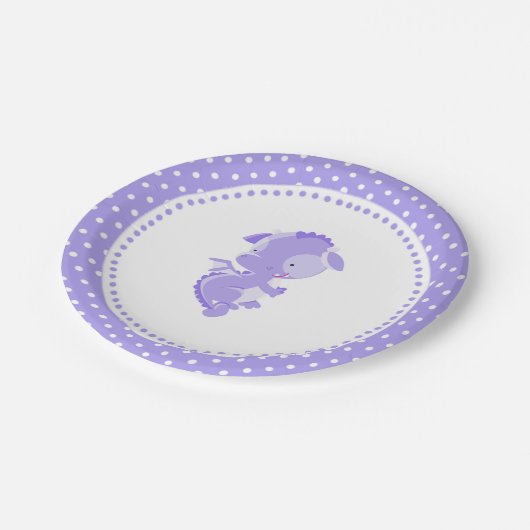 Paarse dragon Birthday Baby shower Bord (Gekanteld)