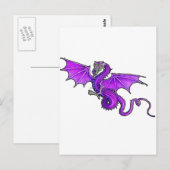 Paarse dragon briefkaart (Voorkant / Achterkant)