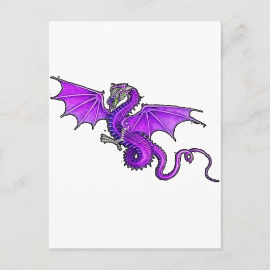 Paarse dragon briefkaart (Voorkant)