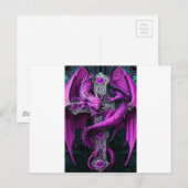 Paarse dragon briefkaart (Voorkant / Achterkant)