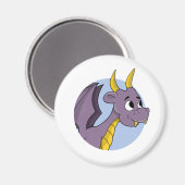 Paarse dragon cartoonl magneet (Voorkant / Achterkant)