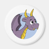 Paarse dragon cartoonl magneet (Voorkant)