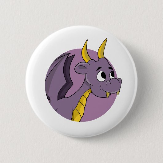 Paarse dragon cartoonl ronde button 5,7 cm (Voorkant)