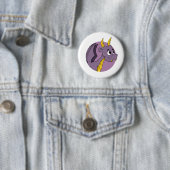 Paarse dragon cartoonl ronde button 5,7 cm (In situ)