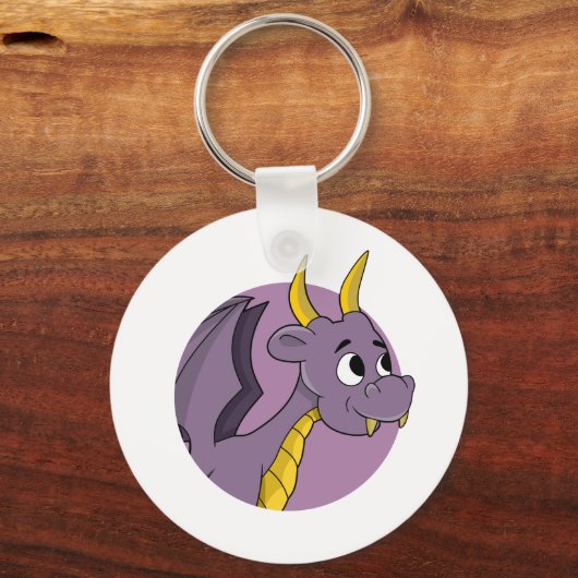 Paarse dragon cartoonl sleutelhanger (Achterkant)