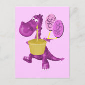 Paarse dragon Cupcake Briefkaart (Voorkant)