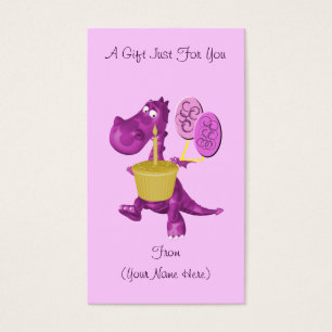 Paarse Dragon Cupcake Gepersonaliseerde Gift Kaart