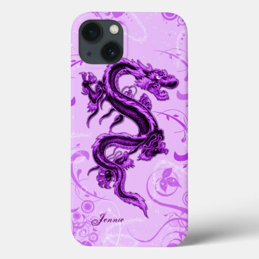 Paarse Dragon Custom iPhone 7 Hoesje (Achterkant)