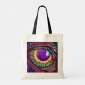 Paarse Dragon Eye Tote Bag (Achterkant)