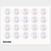*~* Paarse Dragon Glitter Baby shower Dank u Ronde Sticker (Vel)