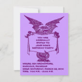 PAARSE DRAGON HOLDING PARTIJ INVITATIE-AANGEPAST KAART (Voorkant)