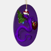 Paarse dragon keramisch ornament (Rechts)