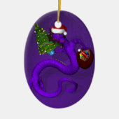 Paarse dragon keramisch ornament (Voorkant)