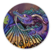 Paarse dragon keramische knop (Voorkant)