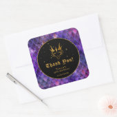 Paarse Dragon Scales Gouden Verjaardag Dank u Vierkante Sticker (Envelop)
