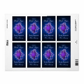 Paarse Dragon Scroll Blauw Bierlabel Etiket (Full Sheet)