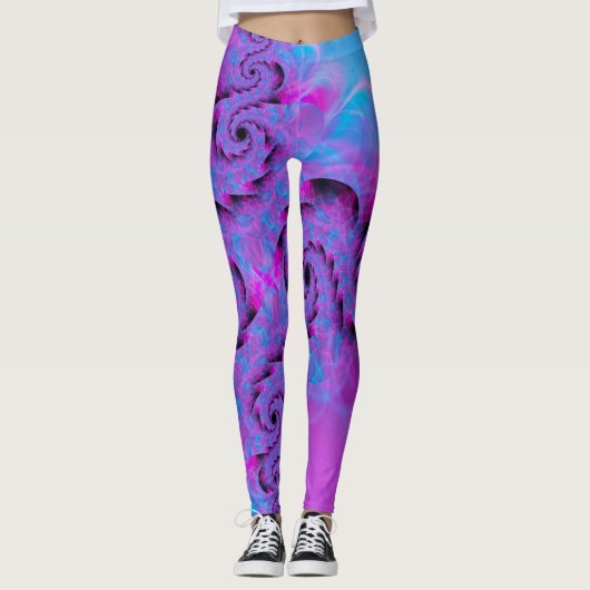 Paarse Dragon Swirl Leggings (Voorkant)