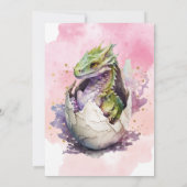 Paarse Dragon verjaardagsuitnodigingen Kaart (Achterkant)