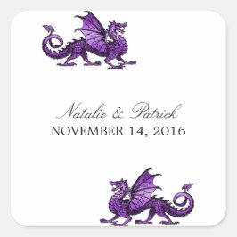 Paarse dragon Wedding Stickers