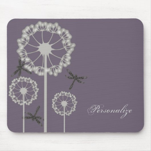 Paarse Dragonflies Mousepad Muismat (Voorkant)