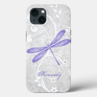 Paarse Dragonfly aangepast iPhone X-hoesje 13 Hoesje