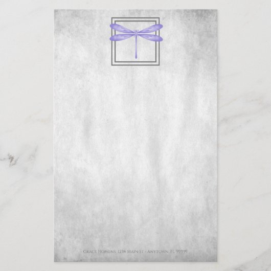 Paarse Dragonfly - Aangepaste artikelen Briefpapier (Voorkant)