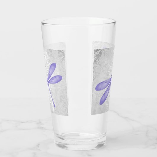 Paarse Dragonfly - Aangepaste glazen beker (Links)