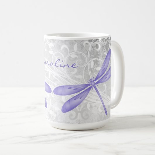 Paarse Dragonfly - Aangepaste koffie-Mok Koffiemok (Voorkant rechts)