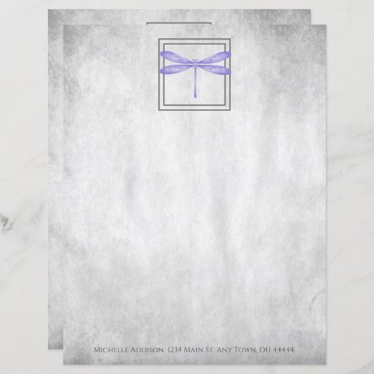 Paarse dragonfly - Aangepaste papiervellen (Voorkant / Achterkant)