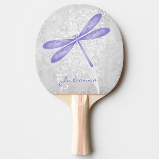 Paarse Dragonfly Aangepaste pingpongpeddel Tafeltennisbatje (Voorkant)