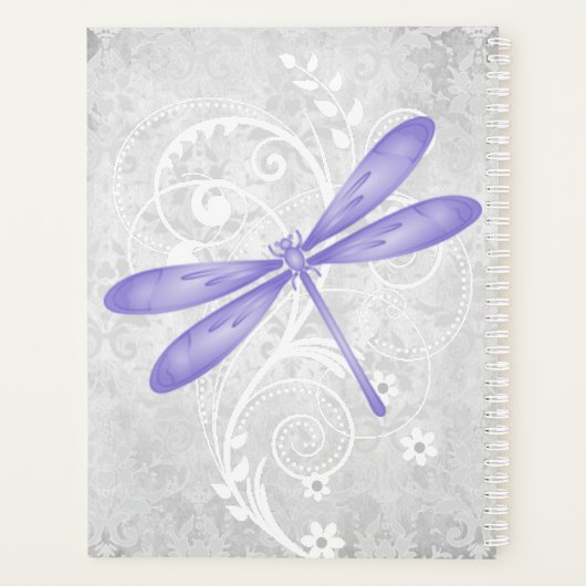 Paarse Dragonfly - Aangepaste planner (Achterkant)