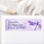 Paarse dragonfly-adreslabel, Lila libellen Etiket<br><div class="desc">Pas je briefpapier aan met een griezelige paarse libellen! Digitale waterverf dragonfly ziet er prachtig uit op uw gemailde uitnodigingen of andere persoonlijke correspondentie. Breng deze paarse libellen gemakkelijk over naar andere kaarten en geschenken. Ideaal voor lila,  lavendere,  plum paarse thema's.</div>