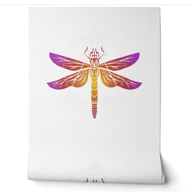 Paarse dragonfly behang (Afrollen)