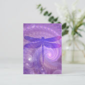 Paarse dragonfly briefkaart (Staand voorkant)