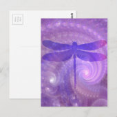 Paarse dragonfly briefkaart (Voorkant / Achterkant)