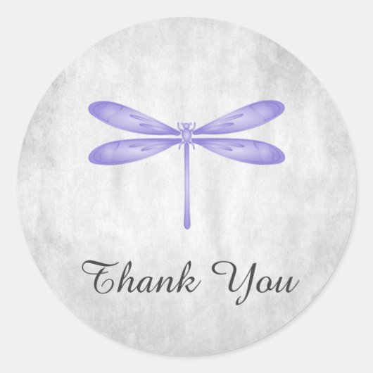 Paarse Dragonfly Dank jullie Stickers (Voorkant)