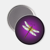 Paarse Dragonfly Dragonflies Magnet (Voorkant / Achterkant)