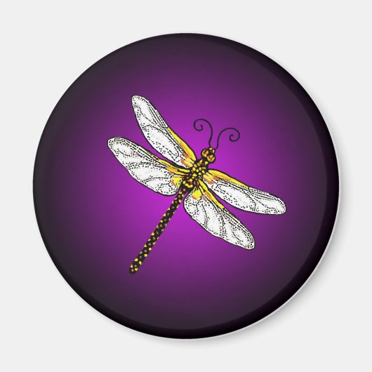 Paarse Dragonfly Dragonflies Magnet (Voorkant)