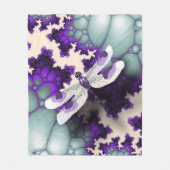 Paarse dragonfly fleece deken (Voorkant)