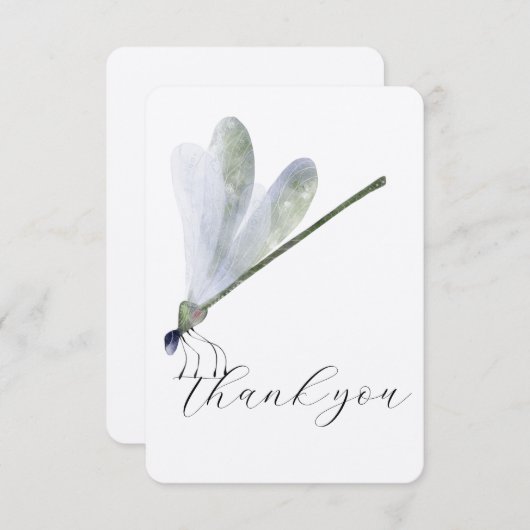 Paarse Dragonfly - Hartelijk dank Bedankkaart (Voorkant / Achterkant)