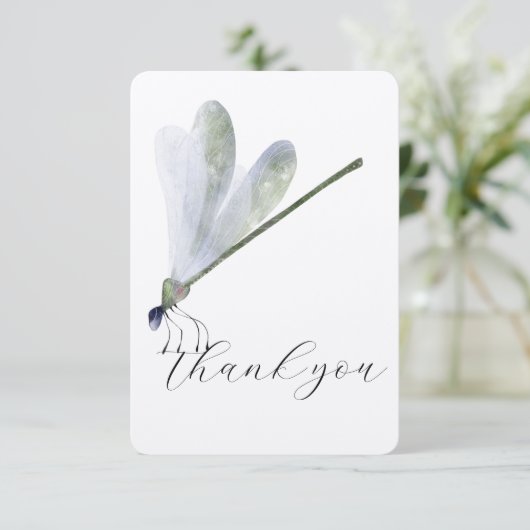 Paarse Dragonfly - Hartelijk dank Bedankkaart (Staand voorkant)