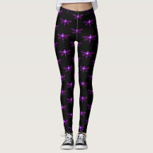 Paarse dragonfly-Leggings