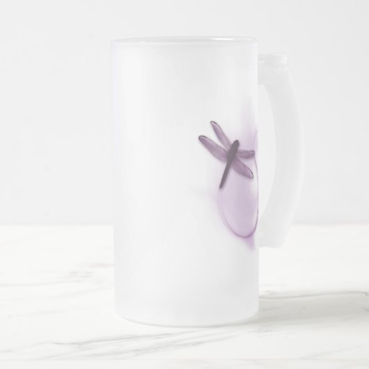 Paarse dragonfly matglas bierpul (Voorkant rechts)