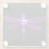Paarse dragonfly Onderzetter Glazen Onderzetter (Achterkant)