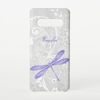 Paarse Dragonfly personaliseer het Hoesje van Sams Samsung Galaxy S10 Hoesje