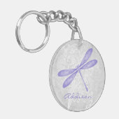 Paarse Dragonfly Persoonlijke AcrylSleutelhanger Sleutelhanger (Voorkant Links)